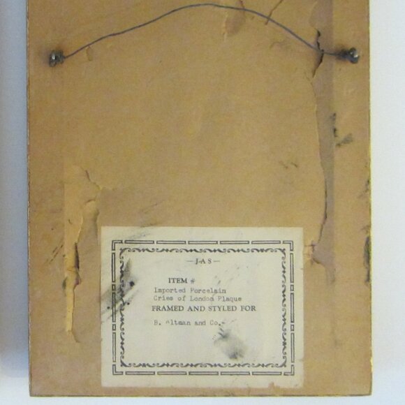 B Altman Medieval Porcelain Tiles Cries of London Framed Plaques In Pair - Picture 14 of 15